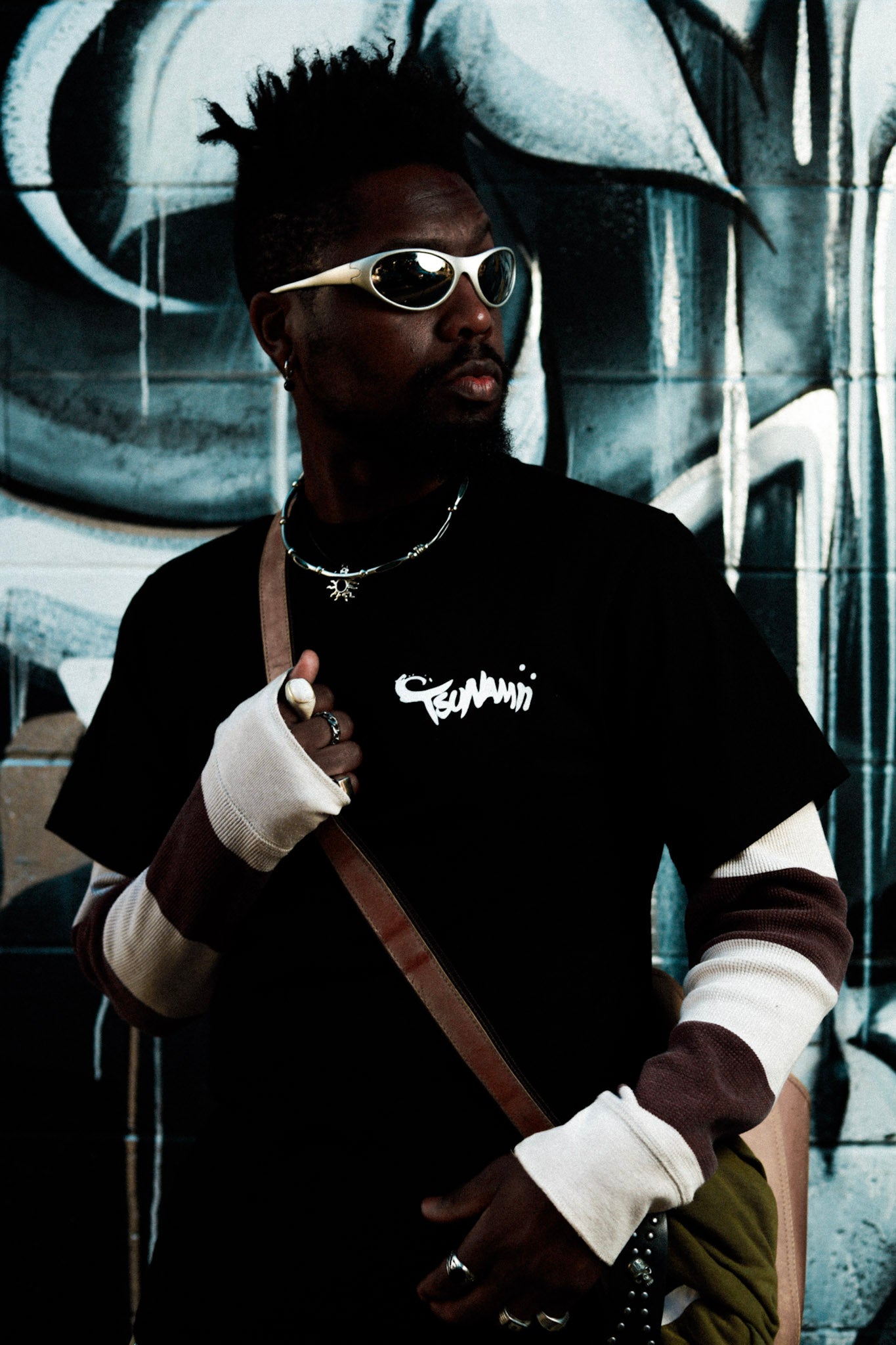 Tsunamii Black Oversized Tee